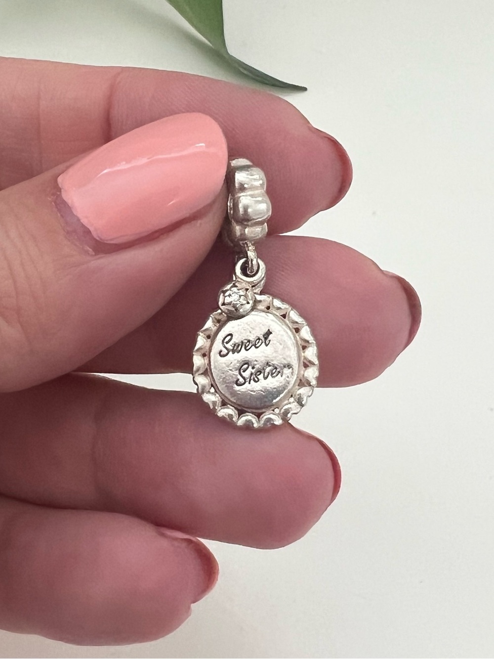 Pandora Sweet Sister Dangle Charm, 925 Silver, Preppy